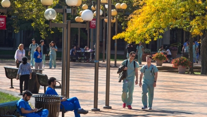 RBHS students on Rutgers Newark campus