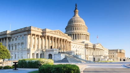 United States US Capitol Building as seen from Independence Avenue in Washington, DC