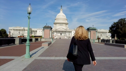 RSS-DC Student walking in front of Capitol building