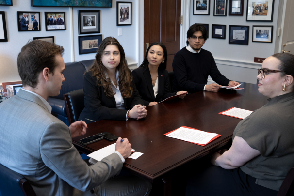 Rutgers Advocacy Corps students meet with a Congressional staffer.
